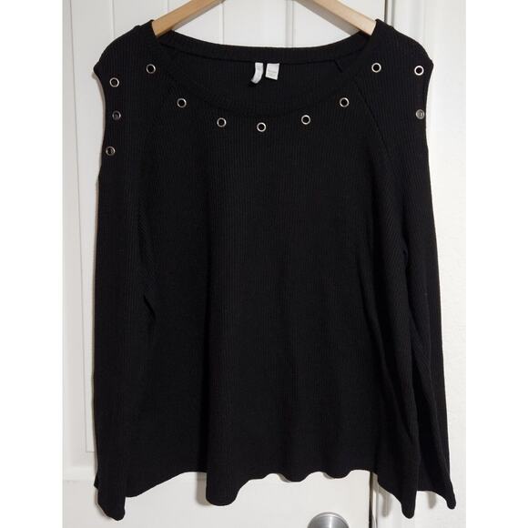 Cato Est. 1946 18/20w‎ Black Long Sleeve Sweater With Cold Shoulder Cutouts... - Picture 1 of 5